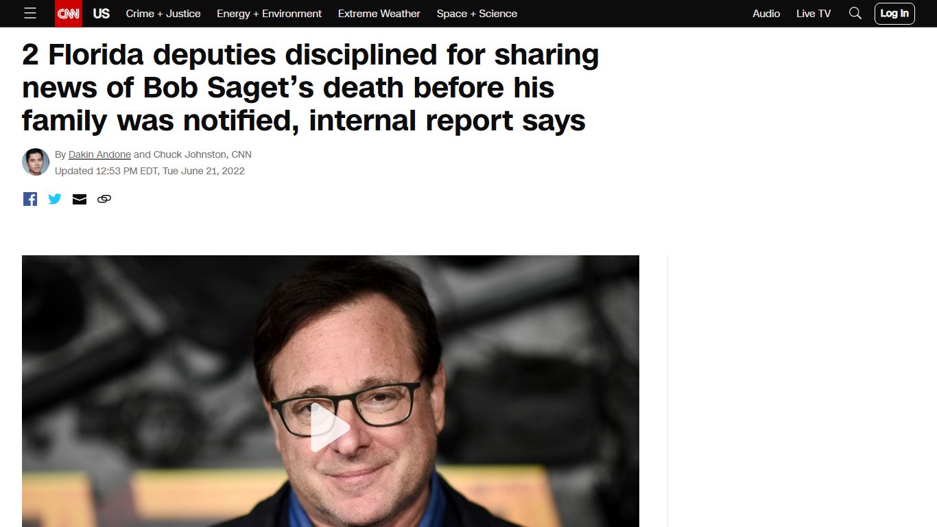 Bob Saget death: 2 deputies disciplined for sharing news of comedian's ...